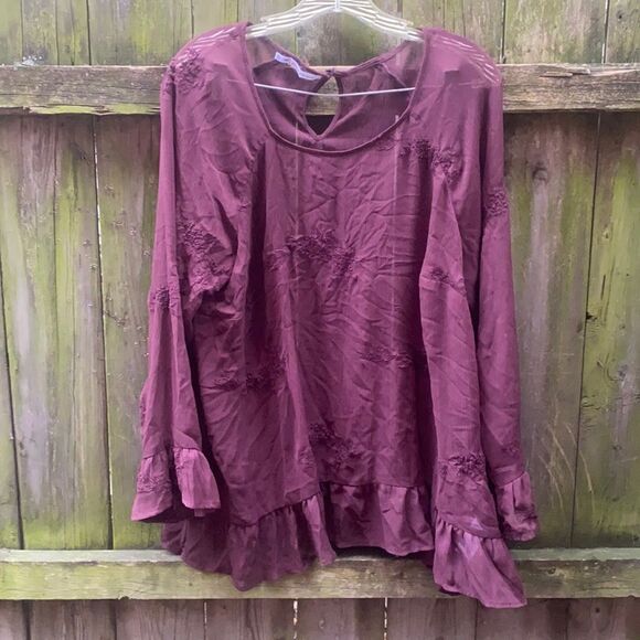 Maurices Tops - Maurice’s sheer Ruffle top sz. L